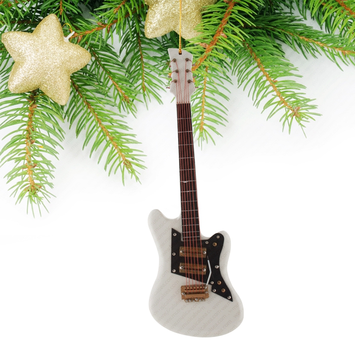 Miniature White Guitar-TEG44